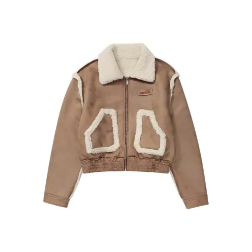 PZHK Коричневый Женский Короткий Пальто