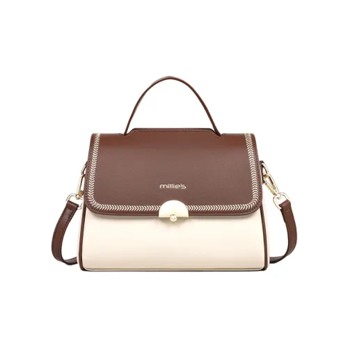 MILLIE'S Корова Кожа Сумка Стандартная Женская Экрю Кофейный