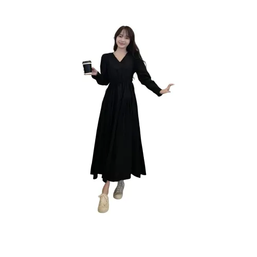 XIANSINIAO Длинное платье с длинными рукавами женское