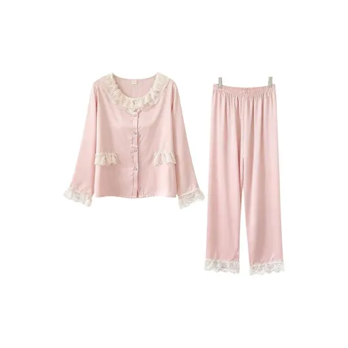 Daiyindie Осенне-зимняя пижама для женщин ледяной шелк длинные рукава