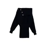 Чёрная вязаная юбка