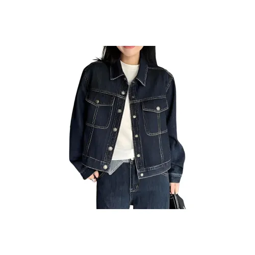 YICHEN Темно-синий женский джинсовые куртки