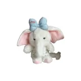 Синий бант + горошек, внутренний (розовый, белый слон)