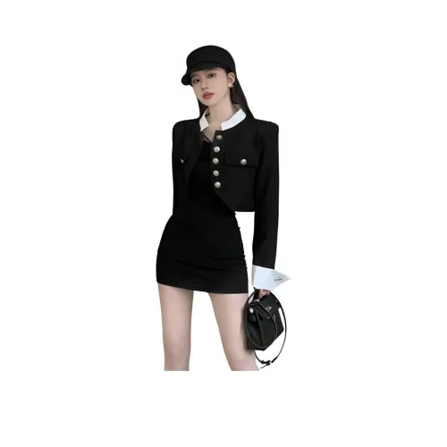 PZHK Черный Женский Комплект с Юбкой