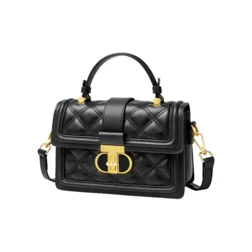 AOKANG Коровья кожа Сумка Стандартная Женская Классическая Черная Экрю