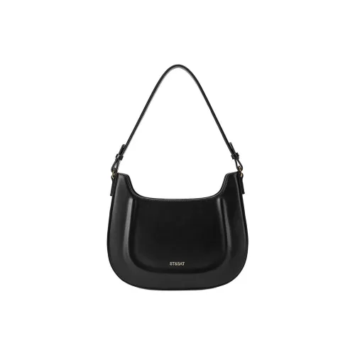 ST SAT Сумка через плечо из синтетической кожи сумка сумка-полумесяц сумка через плечо стандартного среднего размера женская черная белая