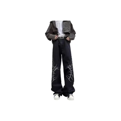 SNEIKLAU Черный Унисекс Джинсы