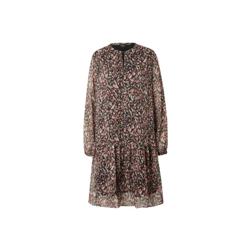 HUGO BOSS Длинное платье с длинными рукавами женское многоцветное