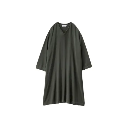 Graphpaper FW25 Extra Fine Шерсть Viyella Кафтан Длинный Рукав Платье Женское