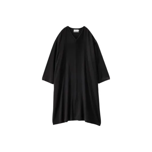 Graphpaper FW25 Extra Fine Шерсть Viyella Кафтан Длинный Рукав Платье Женское