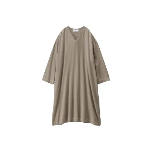 Graphpaper FW25 Extra Fine Шерсть Viyella Кафтан Длинный Рукав Платье Женское