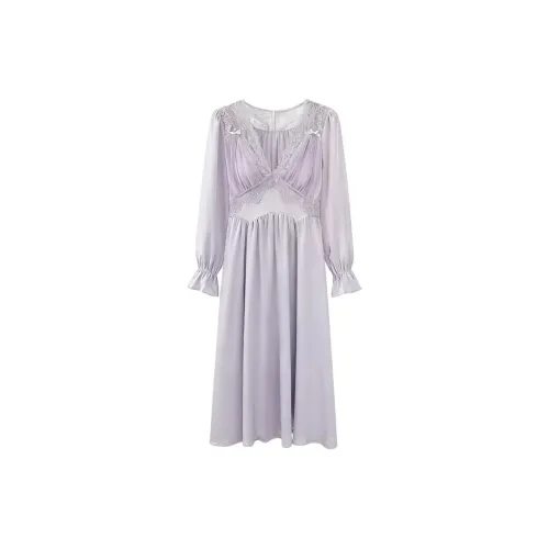 Daiyindie Осенние и зимние ночные сорочки пижамы женские штаны из ледяного шелка таро фиолетовый