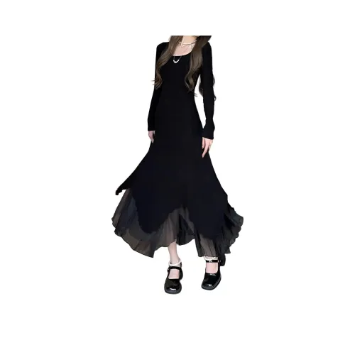 XIANSINIAO Длинное платье с длинными рукавами женское