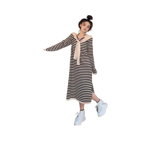 XIANSINIAO Длинное платье с длинными рукавами женское