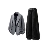 Топ серый + штаны черные