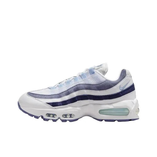 Nike Air Max 95 Беговые кроссовки Женские Белый Синий