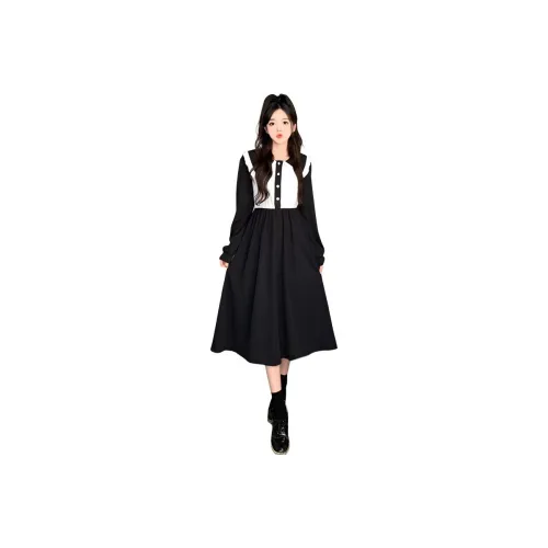 XIANSINIAO Длинное платье с длинными рукавами женское