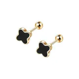 [Большой] Четырехлистный клевер спиральные серьги-гвоздики, 1 пара