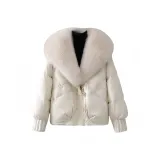 Белая хлопковый пуховик