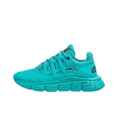 VERSACE Trigreca Износостойкий Дышащий Низкий Топ Повседневная Обувь Женская Синяя