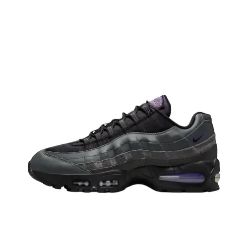 Nike Air Max 95 Беговые кроссовки Унисекс Черный Серый Фиолетовый