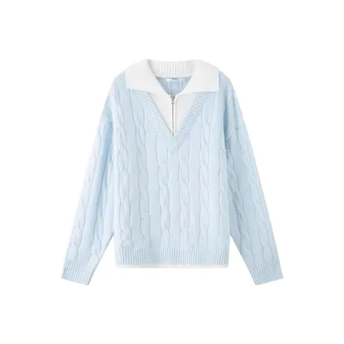 Mu Xiao Xin Светло-синий Женский Трикотаж