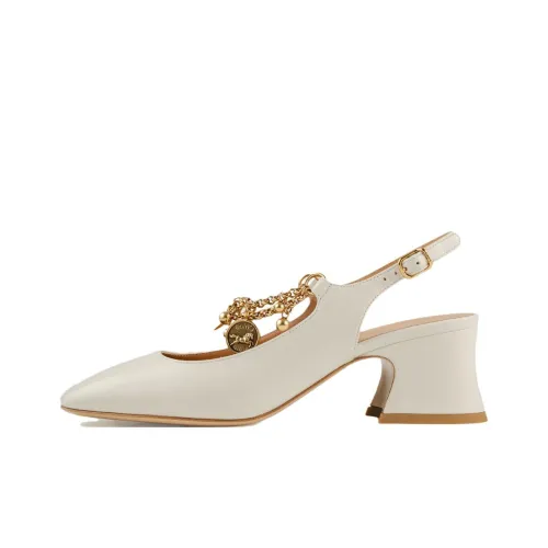 Chloe CHARMS Грубый каблук Высокие каблуки 5,5 см Женские Белые