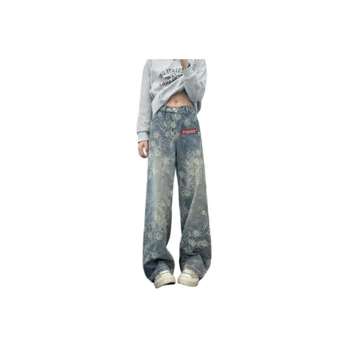 FOMOCE Light Blue Unisex Jeans FOMOCE Светло-голубые унисекс джинсы