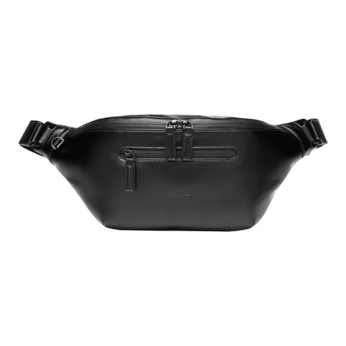 MYD Microfiber Synthetic Leather Sling Bag Medium Men's Black MYD Микрофибра Синтетическая Кожа Слинг Сумка Средняя Мужская Черная