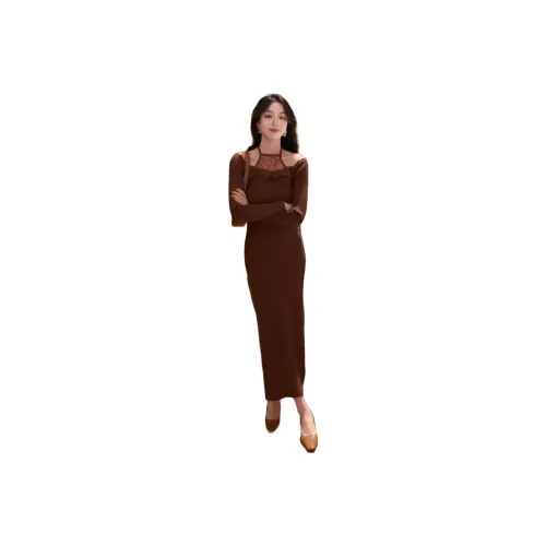 XIANSINIAO Длинное платье с длинными рукавами женское