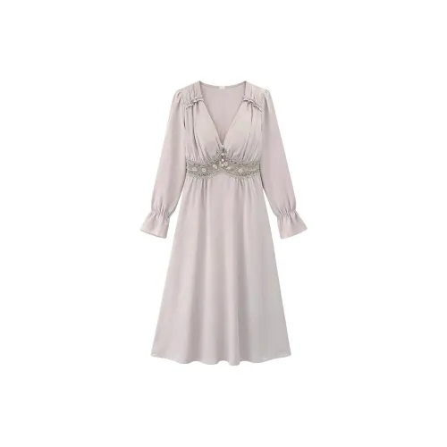 Daiyindie Осенне-зимняя ночная сорочка Пижама Женская из ледяного шелка с длинными рукавами