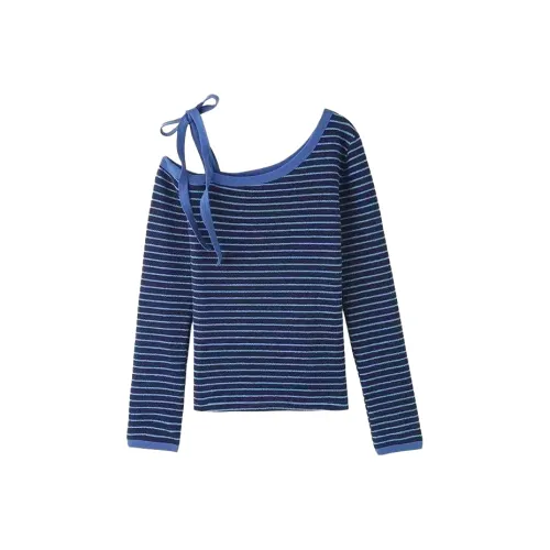 Wang Leshi Синий Женские T-рубашки