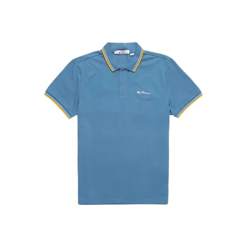 BEN SHERMAN Мужская поло рубашка синего цвета