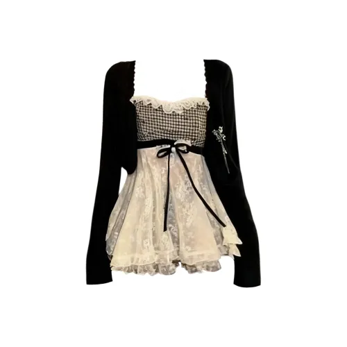 GRAYISMOON Майка-танк + Кардиган Женские Топы