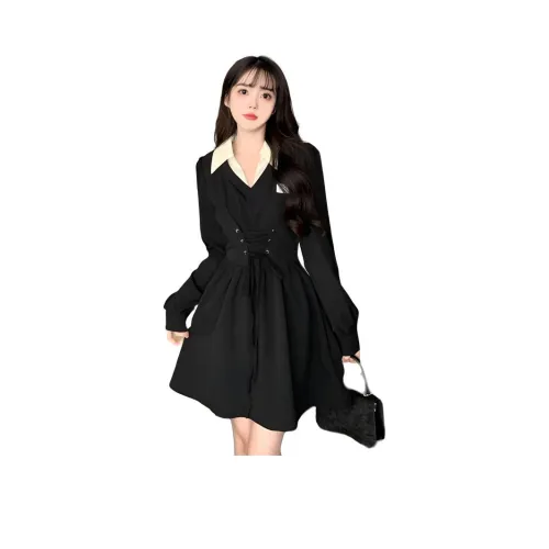 XIANSINIAO Длинное платье с длинными рукавами женское