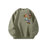 [330G Тяжелый] Серо-зеленый цвет с узором горошка (Полная ширина, логотип левое плечо, этикетка на левом плече)