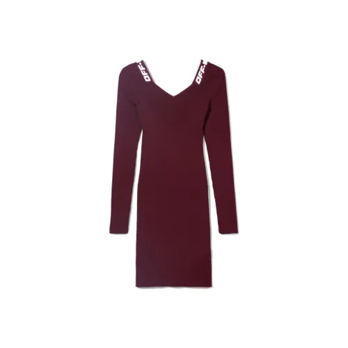 Off Белое длинное платье с длинными рукавами женское