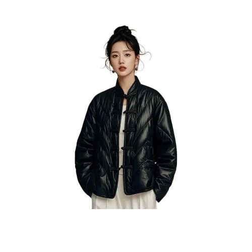 BONAS Черный хлопковый пуховик женские пуховики (пуфы)