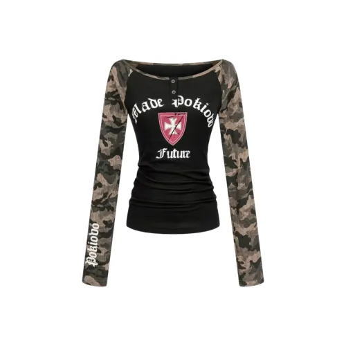 Wang Leshi Черные Женские T-рубашки