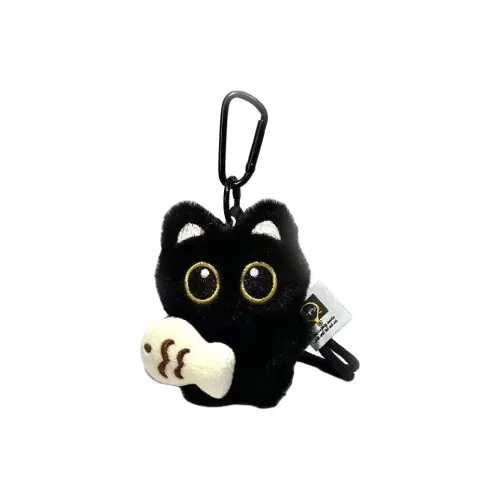 KUMAOYA Dazzling Big Eyed Кошка Маленький Черный кот Брелок Плюшевая Подвеска 10 см Высота