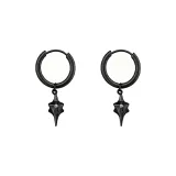 Серьги в форме звезды с подвеской в форме черного діаманта [1 пара]