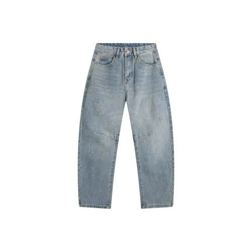 Fingercroxx Светлый Винтажный Синий Унисекс Джинсы