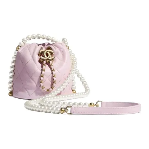 CHANEL Телячья кожа Ведрообразная сумка Мини Женская Светло-розовая Красная