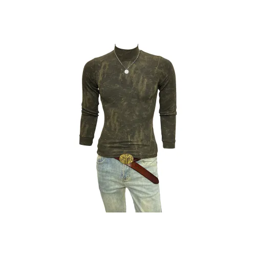 CVOOOER Длинный рукав Т-рубашка Мужская