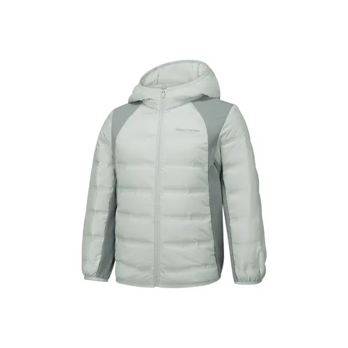 Skechers Пуховик Высокий Здание Серый Детский