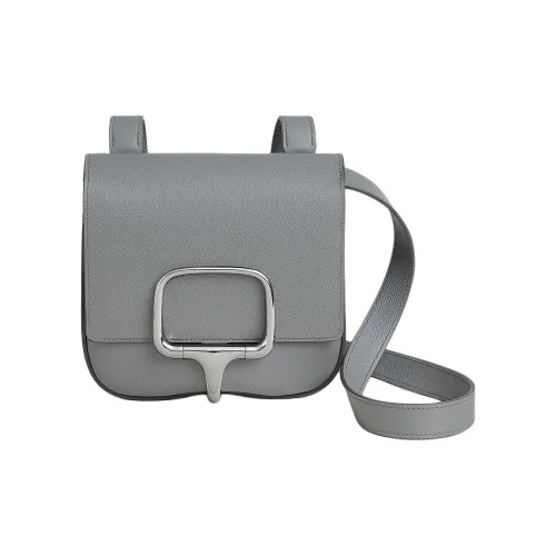 HERMES Della Cavalleria Epsom Телячья кожа Сумка через плечо Мини Женская Туманно-серый