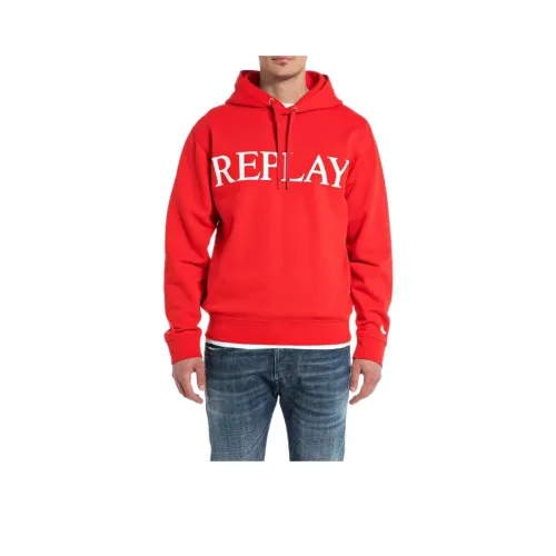 REPLAY Red Men's Sweatshirts REPLAY Красный Мужские Свитшоты