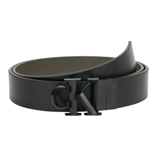 Calvin Klein Ремни из коровьей кожи мужской космический черный 3,2 см
