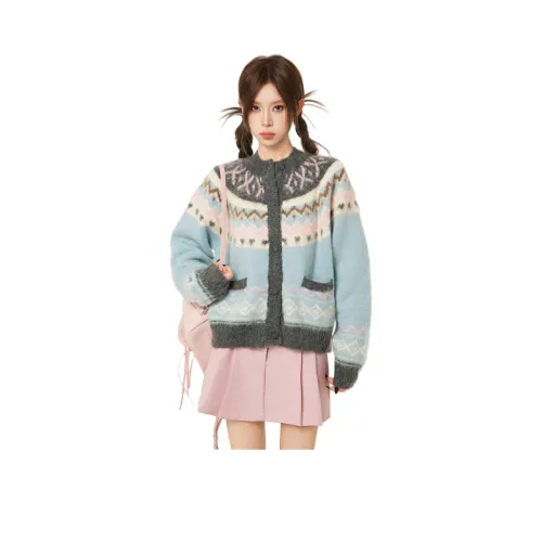 OYANXI Синий Женский Свитер