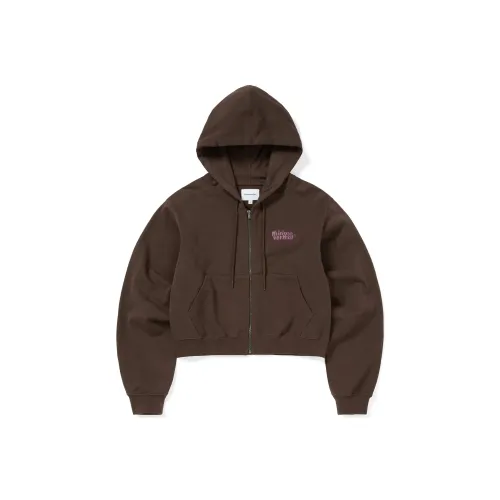 Thisisneverthat FW25 OL Логотип W ZIP UP Толстовка Темный шоколад Свитшот Женские